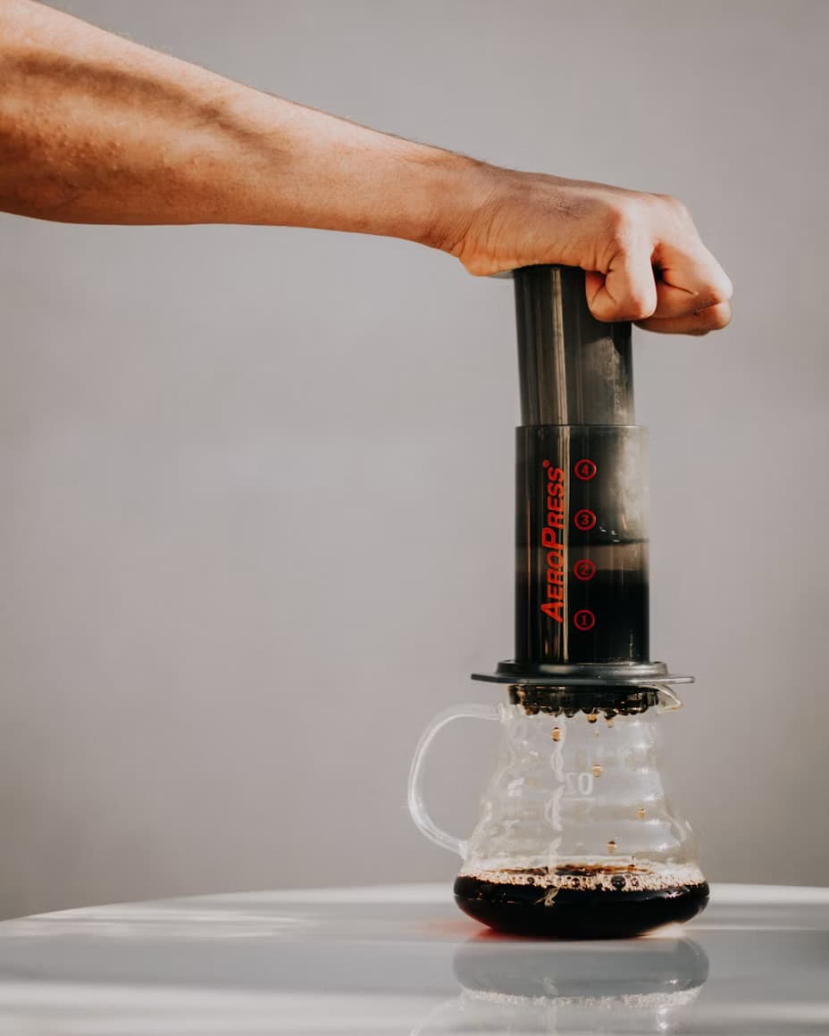 Coffee brewed with an AeroPress